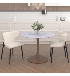  Worldwide -OLIS-SIDE CHAIR PU-BEIGE - (202-085PUBG)