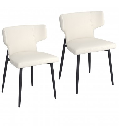  Worldwide -OLIS-SIDE CHAIR PU-BEIGE - (202-085PUBG)