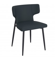  Worldwide -OLIS-SIDE CHAIR PU-BLACK - (202-085PUBK)