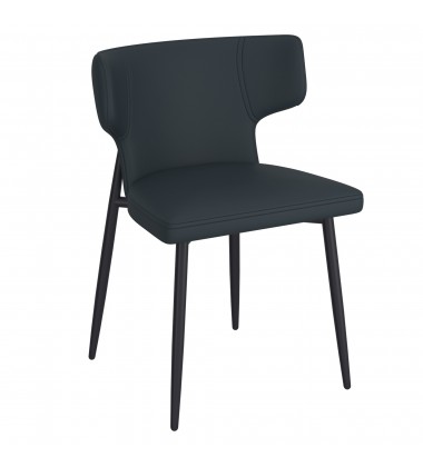  Worldwide -OLIS-SIDE CHAIR PU-BLACK - (202-085PUBK)