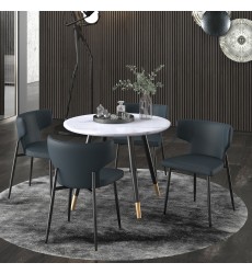  Worldwide -OLIS-SIDE CHAIR PU-BLACK - (202-085PUBK)