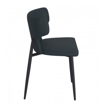  Worldwide -OLIS-SIDE CHAIR PU-BLACK - (202-085PUBK)