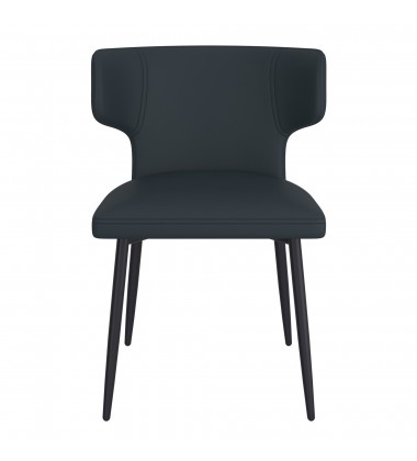  Worldwide -OLIS-SIDE CHAIR PU-BLACK - (202-085PUBK)