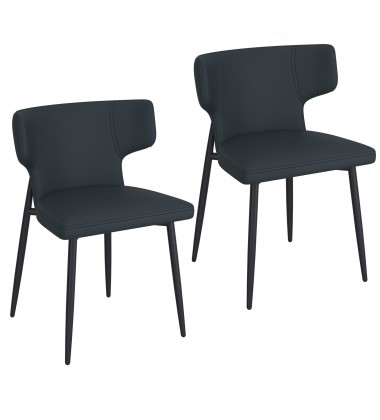  Worldwide -OLIS-SIDE CHAIR PU-BLACK - (202-085PUBK)