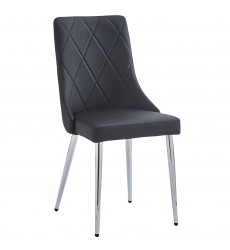  Worldwide -DEVO-SIDE CHAIR-BLACK - (202-087BK)