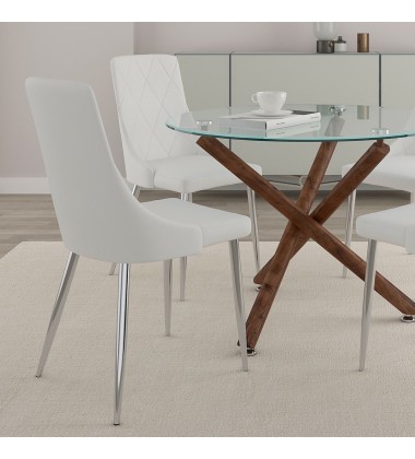  Worldwide -DEVO-SIDE CHAIR-WHITE - (202-087WT)