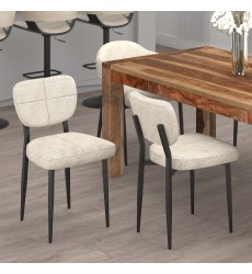  Worldwide -ZEKE-SIDE CHAIR-BEIGE - (202-090BG)