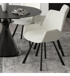  Worldwide -SIGNY-DINING CHAIR-IVORY - (202-144IV)