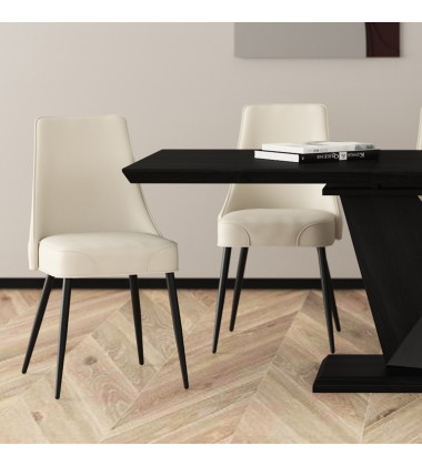  Worldwide -KODA-SIDE CHAIR PU-BEIGE - (202-158PUBG)