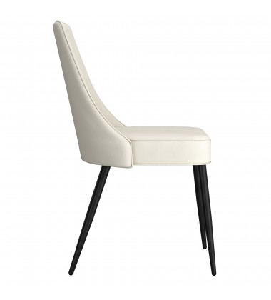  Worldwide -KODA-SIDE CHAIR PU-BEIGE - (202-158PUBG)