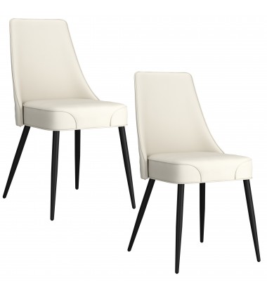  Worldwide -KODA-SIDE CHAIR PU-BEIGE - (202-158PUBG)