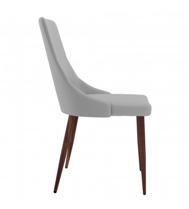  Worldwide -CORA-SIDE CHAIR PU-LIGHT GREY - (202-182PULG)
