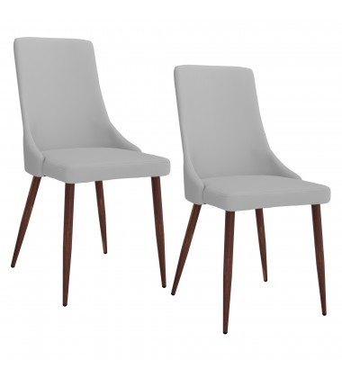  Worldwide -CORA-SIDE CHAIR PU-LIGHT GREY - (202-182PULG)