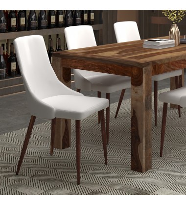  Worldwide -CORA-SIDE CHAIR PU-WHITE - (202-182PUWT)