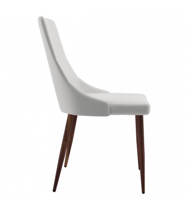  Worldwide -CORA-SIDE CHAIR PU-WHITE - (202-182PUWT)
