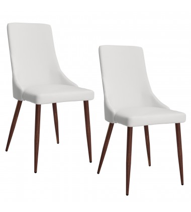  Worldwide -CORA-SIDE CHAIR PU-WHITE - (202-182PUWT)