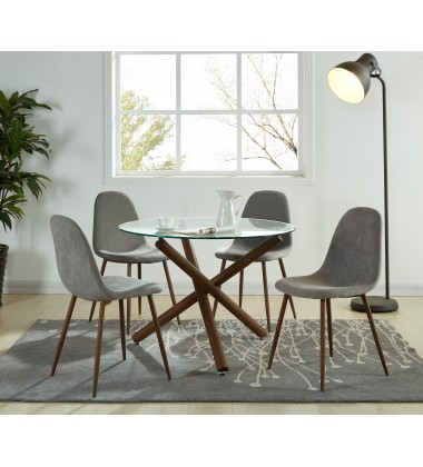  Worldwide -LYNA-SIDE CHAIR FABRIC-GREY - (202-250GY)