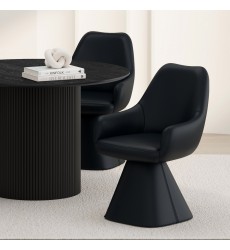  Worldwide-SWIVEL DINING/ACCENT CHAIR-(202-269BLK)