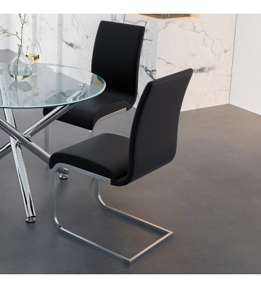  Worldwide -MAXIM-SIDE CHAIR-BLACK - (202-489BK)