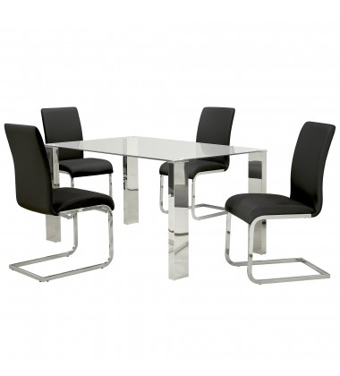  Worldwide -MAXIM-SIDE CHAIR-BLACK - (202-489BK)