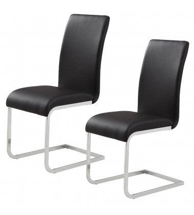  Worldwide -MAXIM-SIDE CHAIR-BLACK - (202-489BK)