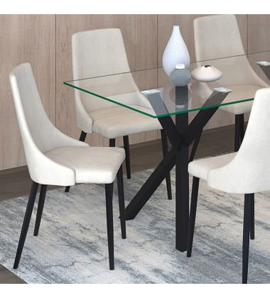  Worldwide -VENICE-SIDE CHAIR-BEIGE - (202-536BEG)