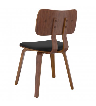  Worldwide -ZUNI-SIDE CHAIR PU-BLACK - (202-581PUBK)