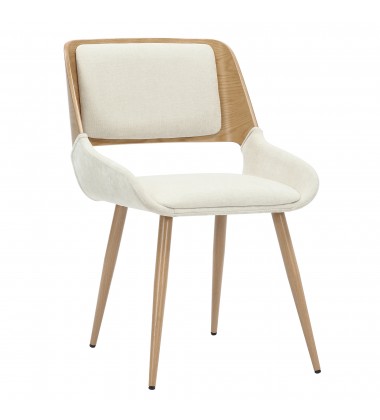  Worldwide -HUDSON-SIDE CHAIR-BEIGE FABRIC - (202-582BG)