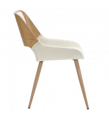  Worldwide -HUDSON-SIDE CHAIR-BEIGE FABRIC - (202-582BG)