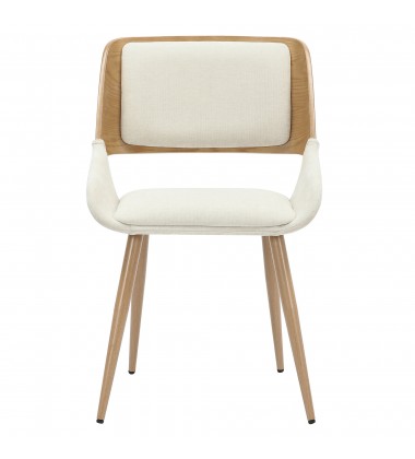  Worldwide -HUDSON-SIDE CHAIR-BEIGE FABRIC - (202-582BG)