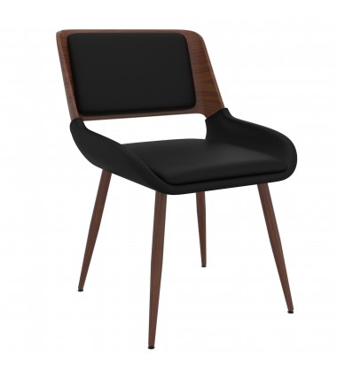  Worldwide -HUDSON-SIDE CHAIR PU-BLACK - (202-582PUBK)