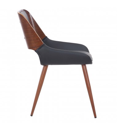  Worldwide -HUDSON-SIDE CHAIR PU-BLACK - (202-582PUBK)