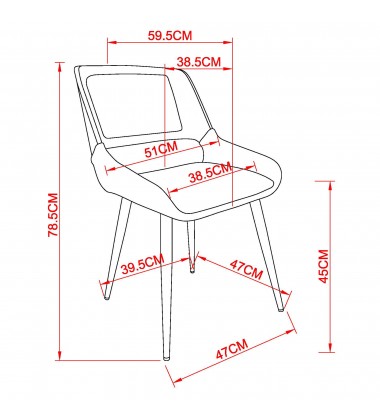  Worldwide -HUDSON-SIDE CHAIR PU-WHITE - (202-582PUWT)
