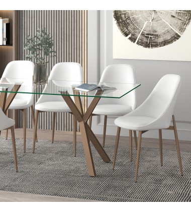  Worldwide -CLEO-SIDE CHAIR-WHITE - (202-636WT)
