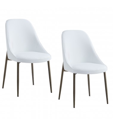  Worldwide -CLEO-SIDE CHAIR-WHITE - (202-636WT)