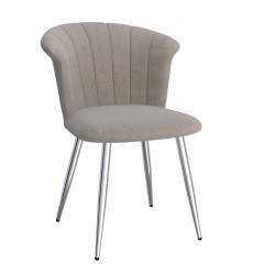  Worldwide -ORCHID-SIDE CHAIR-GREY/SILVER - (202-651GY_CH)