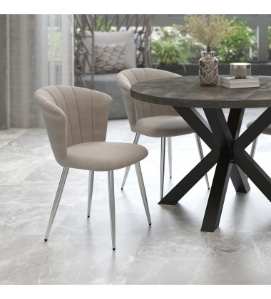  Worldwide -ORCHID-SIDE CHAIR-GREY/SILVER - (202-651GY_CH)