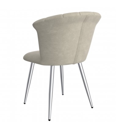  Worldwide -ORCHID-SIDE CHAIR-GREY/SILVER - (202-651GY_CH)