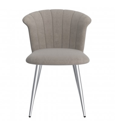 Worldwide -ORCHID-SIDE CHAIR-GREY/SILVER - (202-651GY_CH)