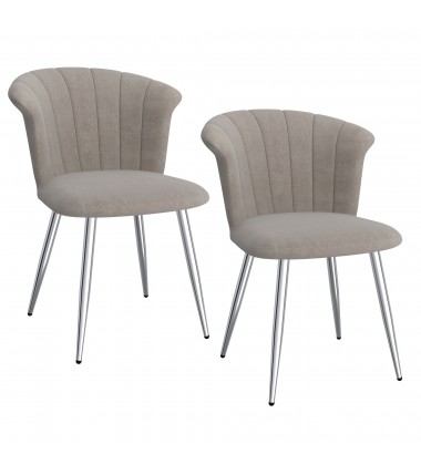  Worldwide -ORCHID-SIDE CHAIR-GREY/SILVER - (202-651GY_CH)