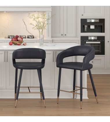  Worldwide -CRIMSON-26'' COUNTER STOOL-BLACK - (203-096BK)