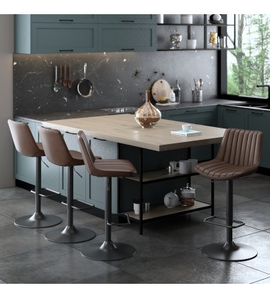  Worldwide -KOSI-AIR LIFT STOOL-BROWN - (203-190BN)
