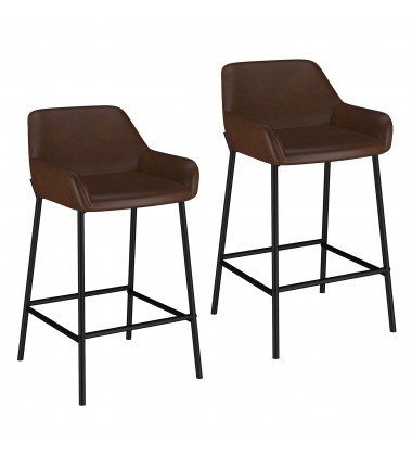  Worldwide -BAILY-26'' COUNTER STOOL-BROWN PU - (203-541PUBN)