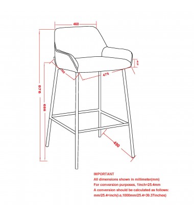  Worldwide -BAILY-26'' COUNTER STOOL-SADDLE PU - (203-541PUSD)