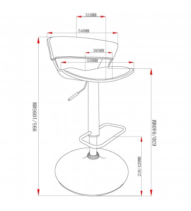 Worldwide -ROVER-AIR LIFT STOOL-CHARCOAL - (203-554CH)