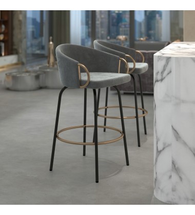 Worldwide -LAVO-26'' COUNTER STOOL-GREY - (203-560GY)  Worldwide -LAVO-26'' COUNTER STOOL-GREY - (203-560GY)