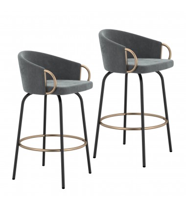 Worldwide -LAVO-26'' COUNTER STOOL-GREY - (203-560GY)  Worldwide -LAVO-26'' COUNTER STOOL-GREY - (203-560GY)