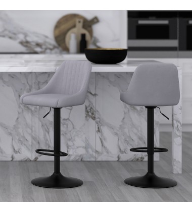  Worldwide -KRON-AIR LIFT STOOL-GREY FABRIC - (203-574GY)