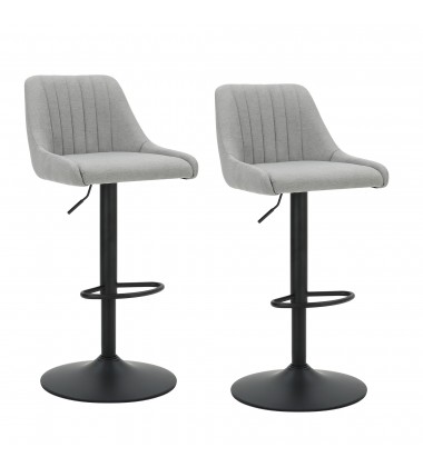  Worldwide -KRON-AIR LIFT STOOL-GREY FABRIC - (203-574GY)
