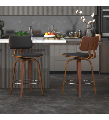 Worldwide -ZUNI-26' COUNTER STOOL PU-BLACK - (203-581PUBK)  Worldwide -ZUNI-26' COUNTER STOOL PU-BLACK - (203-581PUBK)